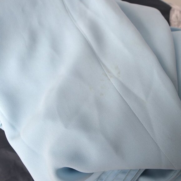 VTG  Handmade Light Blue Maxi Gown Dress Pleated Layered Bodice Billow Sleeve - Picture 11 of 16